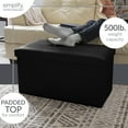 thumbnail image 4 of Simplify Faux Leather Double Folding Storage Ottoman in Black, 4 of 9