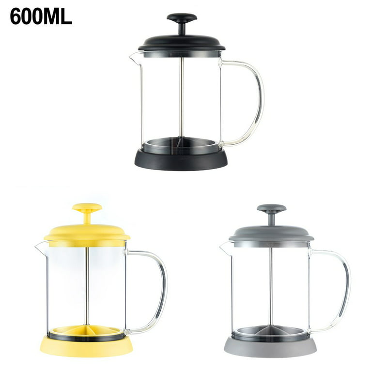 YMMIND French Press Coffee Maker 304 Stainless Steel Coffee Press,with 4 Filters System, Heat Resistant Thickness Borosilicate French Press Glass, BPA