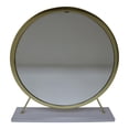 thumbnail image 2 of ACME Adao Vanity Mirror and Stool in White and Brass, 2 of 6