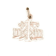 14K Rose Gold #1 Mom Pendant - 16 mm