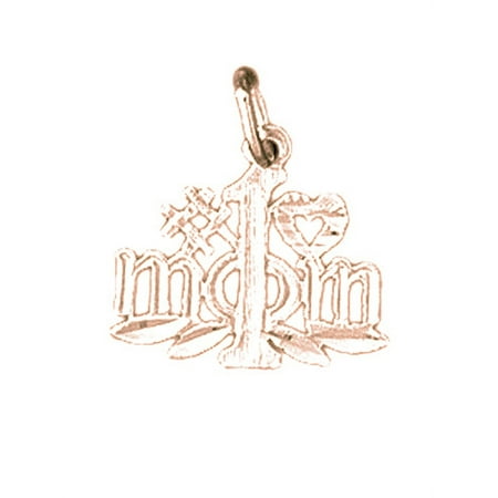 14K Rose Gold #1 Mom Pendant - 16 mm