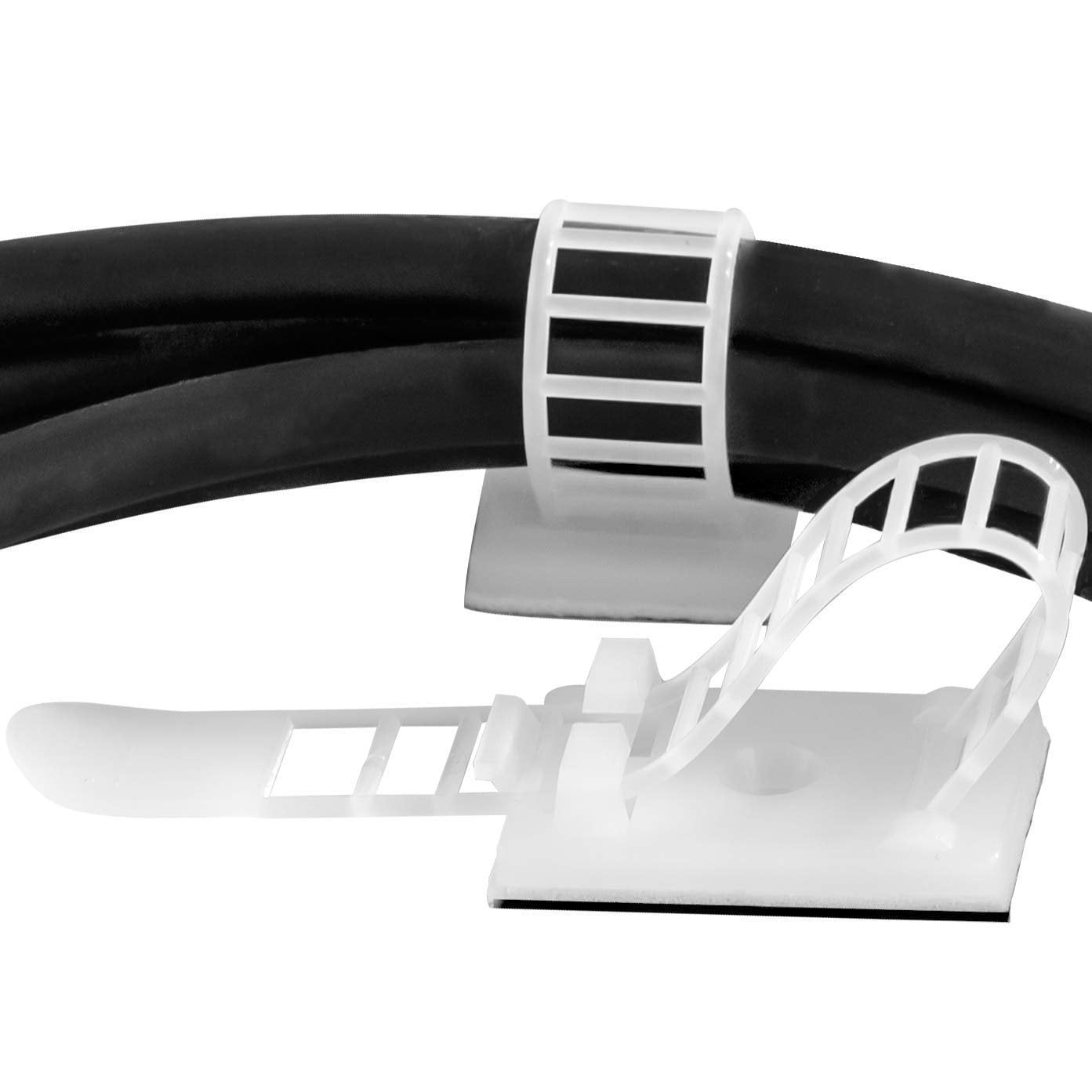 ProGrade, AdhesiveBacked Cable Straps 50 Pack. HighStrength, White
