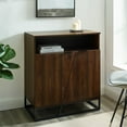 thumbnail image 2 of Contemporary Asymmetrical Angled Door Accent Cabinet in Dark Walnut, 2 of 7