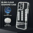 thumbnail image 3 of Compatible with iPhone 15 Case Clear Bling Diamond Rhinestone Cute for Girls Women Girly Case Glitter Shiny Sparkle Gem Design Soft Silicone Luxury Fashion Protective 3D Phone Case, 3 of 7