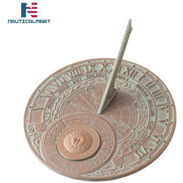 21 Inch Cast Iron Verdigris Dragonfly Sundial Outdoor Home Garden Decor Yard Art