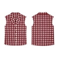 thumbnail image 4 of MORESEC Women Plus Size Collared Sleeveless Button Down Plaid Casual Tank Top for Women Dressy Basic Tops Party Summer Clothes, Wine 3XL, 4 of 8
