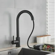 Zovajonia Matte Black Sensor Touch Kitchen Faucet Sink Pull Down Sprayer Swivel Mixer Tap
