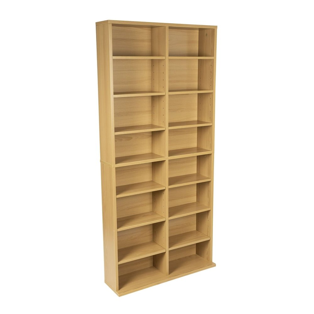Atlantic 25"x54" Oskar Adjustable Wood Media Storage Shelf Bookcase