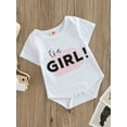 thumbnail image 3 of Baby Boys Girls Summer Romper, Letters Printed Short Sleeve Romper, Bottom Snap Buttons One-Piece Jumpsuit, 3 of 8