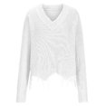 thumbnail image 2 of Yokua Women's Pullover Sweaters Long Sleeve V Neck Cute Knitted Casual Sweater, 2 of 7