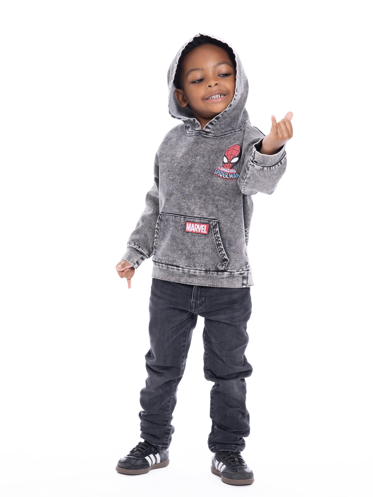 Spider-Man Toddler Boys Mineral Washed Graphic Hoodie, Sizes 12M-5T