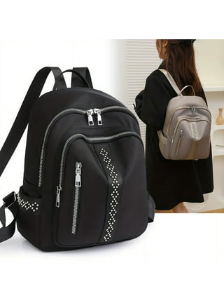Black backpack with studs top