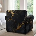 thumbnail image 6 of FKELYI Marble Black Gold Print Stretch Armchair Slipcover 2 Pcs Set Couch Sofa Cover with Separate Cushion Cover Non-Slip Furniture Protector Washable Living Room Decor, 6 of 7