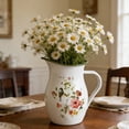 thumbnail image 5 of Enamel Pitcher 1.2 Qt, Vintage White Enamelware Water Pitcher Serving Beverage,Tea,Milk,Coffee,Decorative Flower Pitcher Vase for Kitchen Countertop Living Room Tabletop Decor, 5 of 8