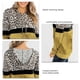 thumbnail image 5 of Sudadera con Capucha de Manga Larga Estampado de Leopardo Diseño de Costura Tie Dye Sudadera con Capucha para Mujer con Bolsillo para Oficina de Viaje en casa Amarillo L, 5 of 6