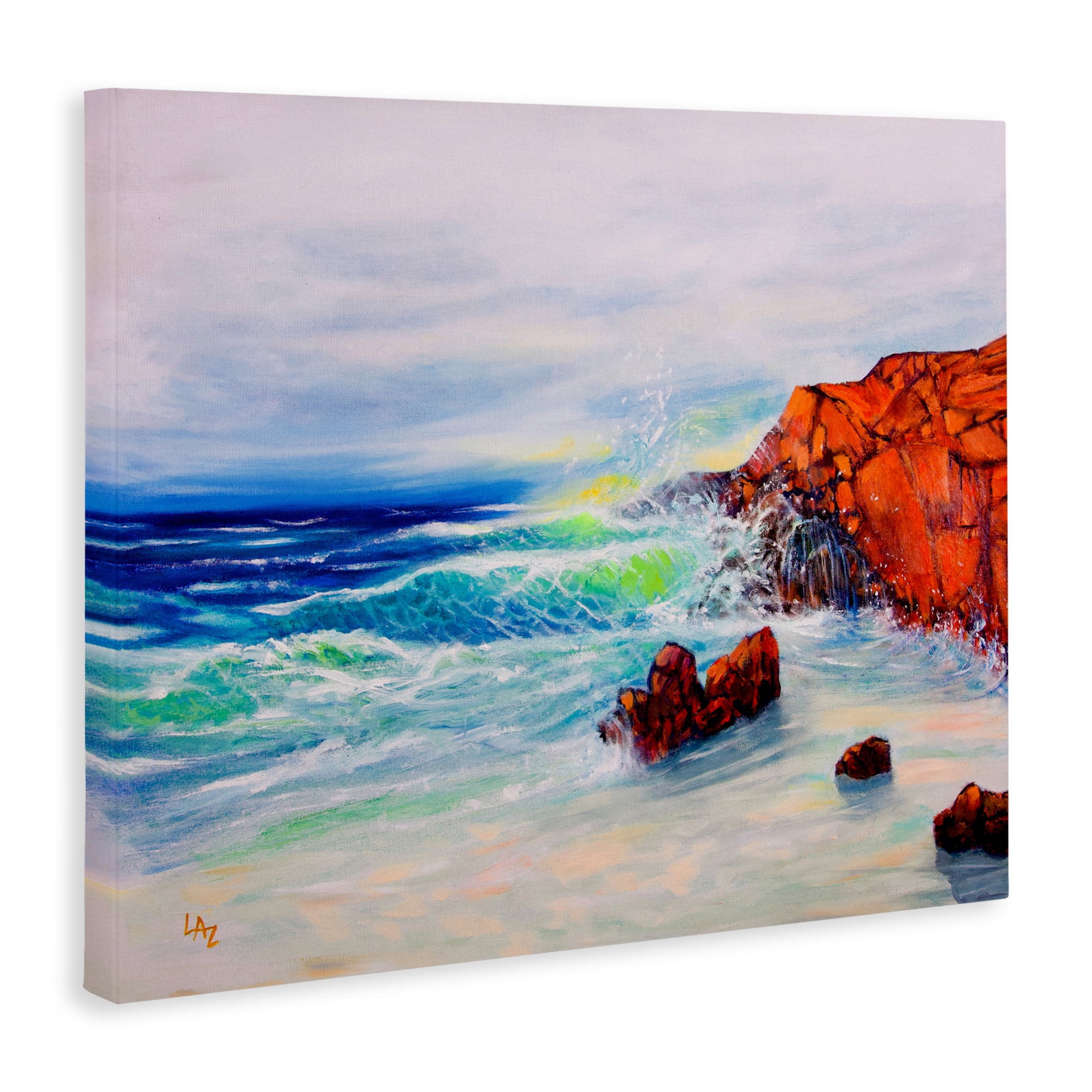 Stupell Industries Deep Blue Rocky Beach Canvas Wall Art, design by Lee Ann Zirbes