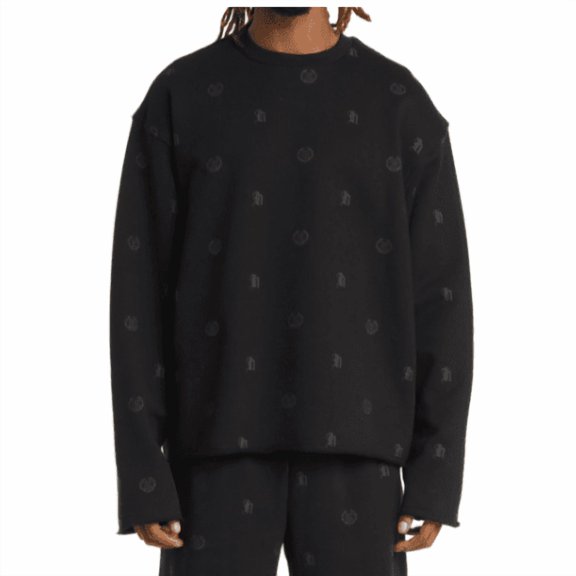 Honor the gift Crest Print Cotton Sweatshirt Size Small Black * NEW * Streetwear