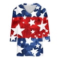 thumbnail image 5 of Gamivast 4Th of July Patriotic Tunic Tops for Women USA American Flag 3/4 Sleeve V Neck Stars And Stripes Casual Loose Fit Stretchy Soft Summer Tops, 5 of 7