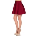 thumbnail image 2 of Simply Ravishing Women's Basic Versatile Stretchy Flared Casual Mini Skater Skirt (Size: XS-3X), 2X, Wine, 2 of 5