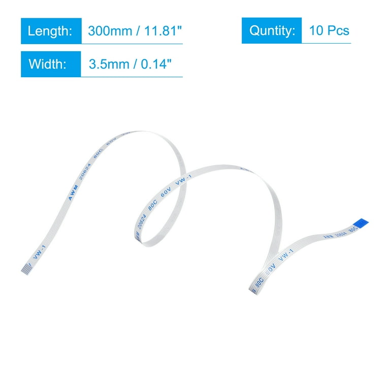 5Pcs 30cm 26Pin 0.5mm Pitch FFC FPC Flexible Flat Cable AWM 20624 80C 60V VW-1 E - Foto 2