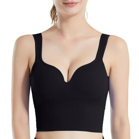 Clearance DondPO Women s Tanks & Camis Womens Front Closure Bra Racerback Plus Size Unlined Underwire Full Coverage Bras Tank Top with Built In Bra Bra Tank Tops for Women Black 2XL