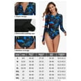 thumbnail image 2 of RELLECIGA Women's Plus Size Rash Guard Long Sleeve Women Tummy Control Zipper One Piece Swimsuit Sexy Monokini Floral Bathing Suits Size XXL, 2 of 7