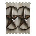 thumbnail image 2 of nqOlkjepod Outdoor Curtains for Patio Waterproof, Rustic Star Brown Outdoor Privacy Panels Grommet, Retro Country Farmhouse Aesthetic Blackout Outside Curtains for Porch/Cabana 54"x95", 2 Panels, 2 of 8