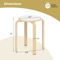 thumbnail image 3 of Gymax Set of 4 18'' Stacking Stool Round Dining Chair Backless Wood Home Decor White, 3 of 6
