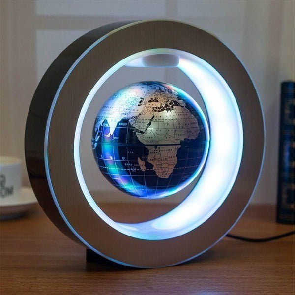 Automatic lifting Magnetic Levitation Floating Globe Anti Gravity Rotating  World Map with LED Light for Educational Gift Home Office Desk Decoration