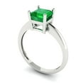 thumbnail image 2 of Clara Pucci 14K White Gold Solid Gold Emerald Solitaire Anniversary Ring for Women - 1 cttw Asscher Cut, 2 of 8