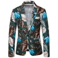 thumbnail image 2 of Fesfesfes Mens Blazer Outerwear Casual Hawaiian Holiday Sstyle Beautiful Flower Series Features Broken Flower Single Button Suit, 2 of 9