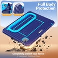 thumbnail image 4 of Case for iPad Air 11 inch (2026 M4/2025 M3/2024 M2), 3-in-1 Silicone Tablet Case with 180° Adjustable Stand, Shoulder Strap, Dark Blue, 4 of 7