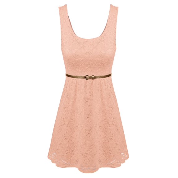 FashionOutfit Women's Stretchy Lovely Lace Dress w Detachable belt