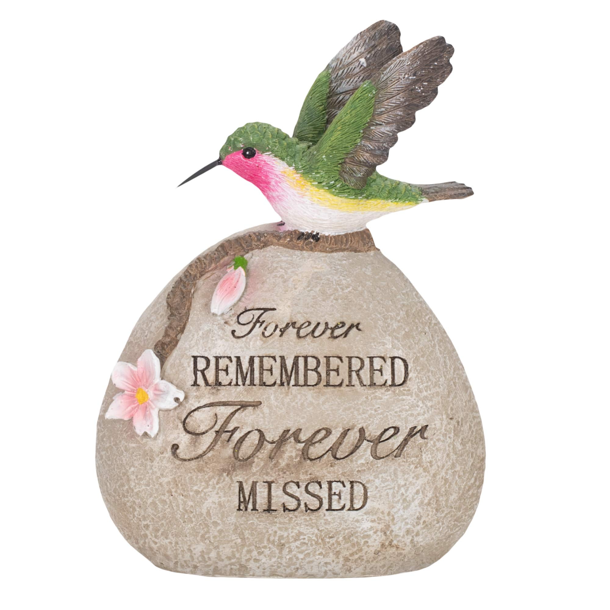 Green Hummingbird Forever Remember Missed 8 x 6 Resin Memorial Outdoor  Garden Stone - Walmart.com