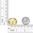 thumbnail image 4 of Gem Stone King 2.04 Ct Peach Nano Morganite White Topaz 18K Yellow Gold Plated Silver Men's Ring (Size 10), 4 of 4
