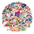 thumbnail image 1 of 50 pegatinas de hongos, pegatinas de vinilo impermeables para portátiles, botellas de agua, patinetas, equipaje, ordenadores, teléfonos, guitarras, álbumes de recortes, manualidades, pegatinas de, 1 of 6