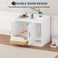 thumbnail image 6 of Cat Litter Box Enclosure,Hidden Litter Box Furniture with Divider,Indoor Cat House,Wooden Cat Washroom Storage Cabinet Bench, Side End Table Nightstand, 33.07"L × 23.62"W × 23.92"H White, 6 of 7