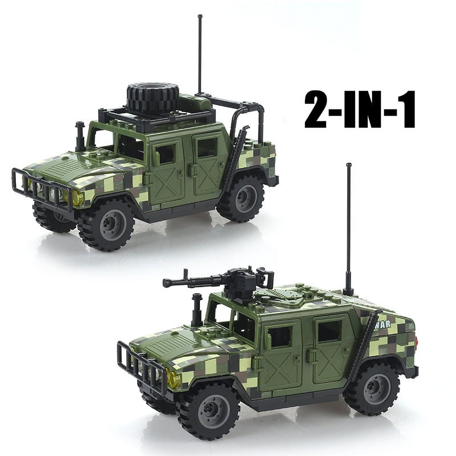 TBS Assault Team Military Hummer Jeep Armored Vehicle Building Block Model Army Mini Soldier Transport Chariot Toys Kit Gift