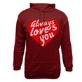 thumbnail image 4 of Goodeals Clearance Sales,Color Block Heart Graphic Hoodies for Men Fleece Pullover Hoodie Loose Fit Soft Hooded Sweatshirt Trendy Valentines Day Hooded(Wine,S), 4 of 5