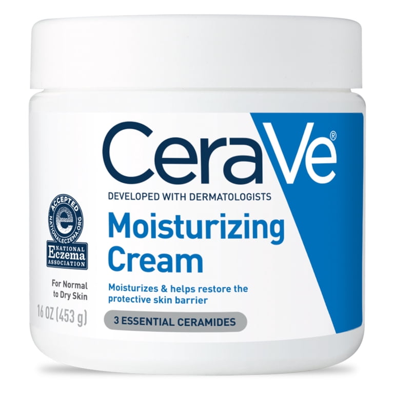 2 pack) CeraVe Moisturizing Cream, Face & Body Moisturizer for
