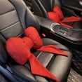 thumbnail image 5 of Lilixerw 11x8.7 Inch Bow Headrest Pillow with Ribbon,Valentines Day Linen Breathable and Comfortable Decorative Cushion for Sofa Bed Car Seat,Red, 5 of 6