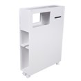 thumbnail image 6 of Bathroom White Narrow Silm Corners Floor Cabinet Storage Organizer Rack With Shelf Free Standing Cabinet For Home Office,Bedroom,Living Room,Dining Room, 6 of 12