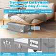 thumbnail image 3 of Kukikan 2 unidades de cajas de almacenamiento bajo la cama de 60 L con ruedas, color gris, 3 of 9