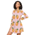 thumbnail image 3 of FORMRS Womens Long Sleeve Nightgowns Crew Neck Sleep Shirt Soft Pajamas Sizes S-3XL, Cute Oranges, 3 of 8