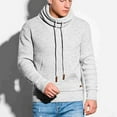 thumbnail image 3 of Herrnalise Men's Jacket Long Sleeve Hoodies Fashion Fall Winter Sweater Loose Large Size Mixed Color Sweater Hooded Pullover SweaterWhite, 3 of 6