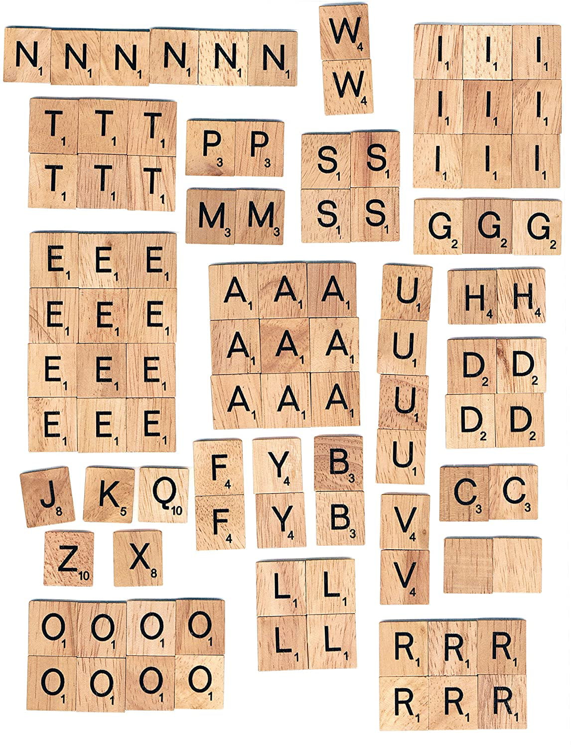 Scrabble Tile Pieces for Crafts or Game Lot of 100 