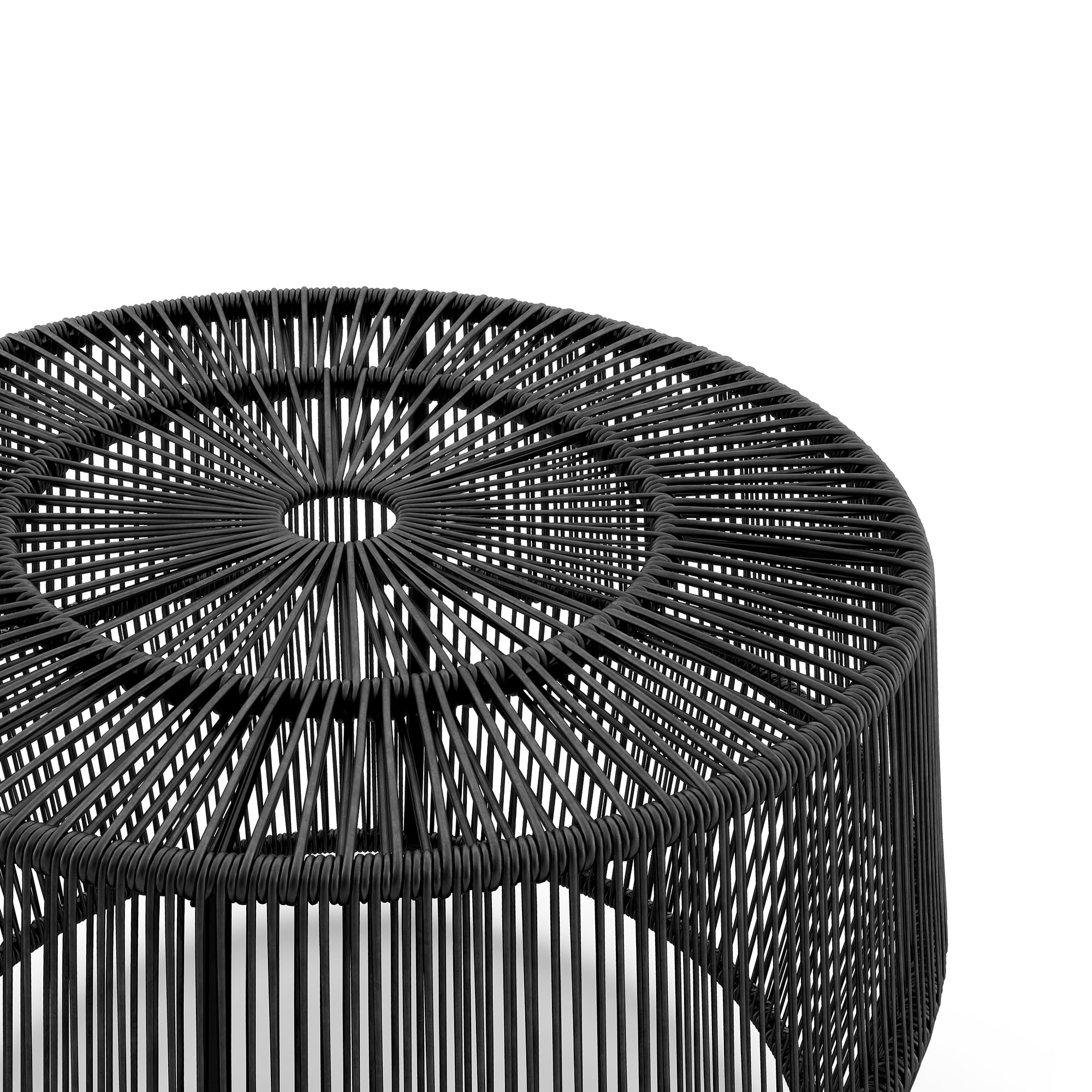 Calli Wicker All-Weather Coffee Table for Indoor Outdoor Use, Black
