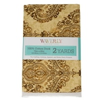 Waverly Inspirations 2 Yard Cut 100% Cotton Duck Print Fabric Large Damsk Chai, 45" Wide for Quilting & Sewing