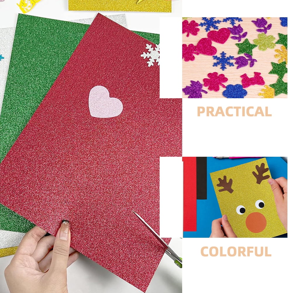 50pcs Glitter Cardstock Paper A4 Shiny Colored Craft Paper for DIY Art Project Scrapbook Birthday Wedding Party Decoration