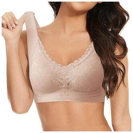 LARUYEKO Women s Comfortable and Sexy Transparent Shoulder Strap Cordless Backless Spongeless with Convertible Shoulder Straps Bra Comfort Sports Bras Packs Low Support Sports Bras for Women Wireless